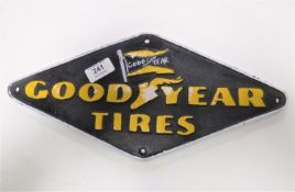 A cast iron Goodyear Tyres plaque