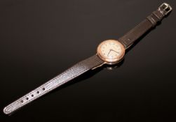 An early twentieth century 9ct gold Harwood wrist watch CONDITION REPORT: In going