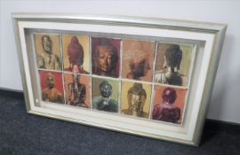 A contemporary framed picture depicting Buddha