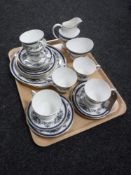 A tray of twenty pieces of Royal Doulton Venetia tea china