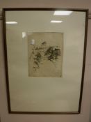 Attributed to Ernest Stephen Lumsden : Pekin Chien Mein, dry point etching, 17.5 cm x 23 cm, framed.