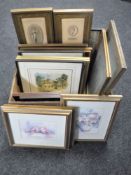 A box of assorted frames,
