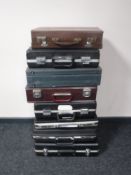 Eight 20th century briefcases