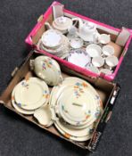 Two boxes of Royal Doulton Autumn Glory tea service, part antique tea service,