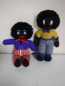 Two mid 20th century knitted gollies