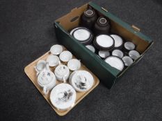 A tray of part Japanese Kutani tea service,