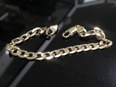 A 9ct gold flat-link bracelet, length 21cm, 14.