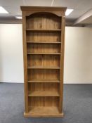 A set of pine open shelves,