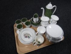 A tray of three pieces of Wedgwood Beatrix Potter breakfast set,