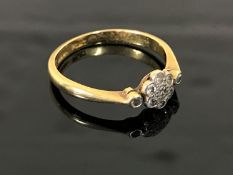 An 18ct gold diamond set pansy ring, 2.6g.