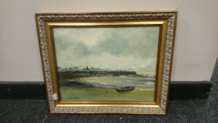 S. Thompson : Cullercoats, oil on board, 34 cm x 26 cm, signed, framed.