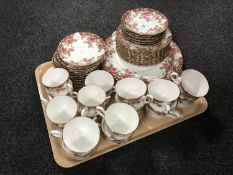 A tray of Old English Garden Royal Stafford tea china