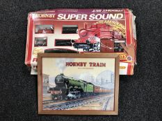 A Hornby Super Sound electric train set together with a framed print,