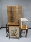 A two tier trolley, nest of tables, dressing table stool,
