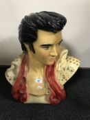 A composition bust of Elvis