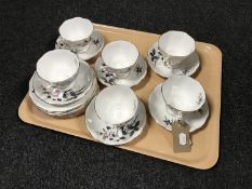 A tray of Royal Albert Queen's Messenger part tea service