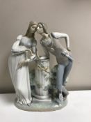 A Lladro figurine : Romeo and Juliet, model 4750, height 43 cm, boxed.