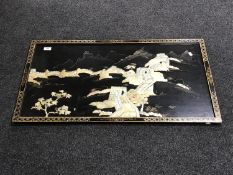 A Japanese panel with mother of pearl decoration