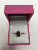 An 18ct gold citrine cluster ring,