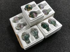 A collection of Bradford Editions Christmas baubles in boxes