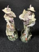 A pair of continental bisque figures