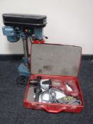 A boxed Perles electric hand drill together with a Draper pillar drill