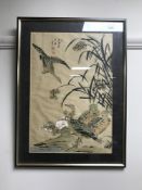 A Chinese watercolour on rice paper depicting herons