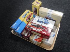 A tray of a collection of boxed Corgi Classic die cast vehicles