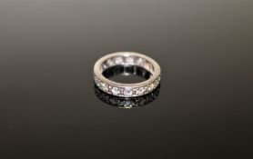 A diamond full eternity ring, set with seventeen diamonds, size L, approximately 0.8ct.