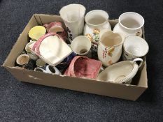 A box of 20th century vases and baskets - Arthur Wood etc