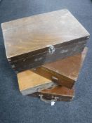 Four mid 20th century wooden tool cases