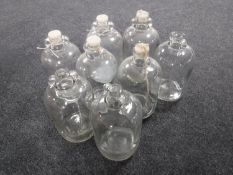 Eight glass carboys