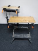 Two Black & Decker folding work benches