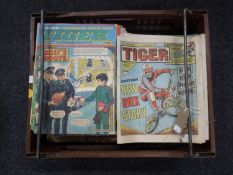 A basket of late twentieth century Tiger comics