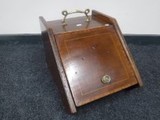 A George III inlaid mahogany coal receiver