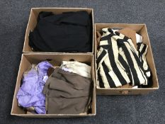 Three boxes containing a collection vintage clothing