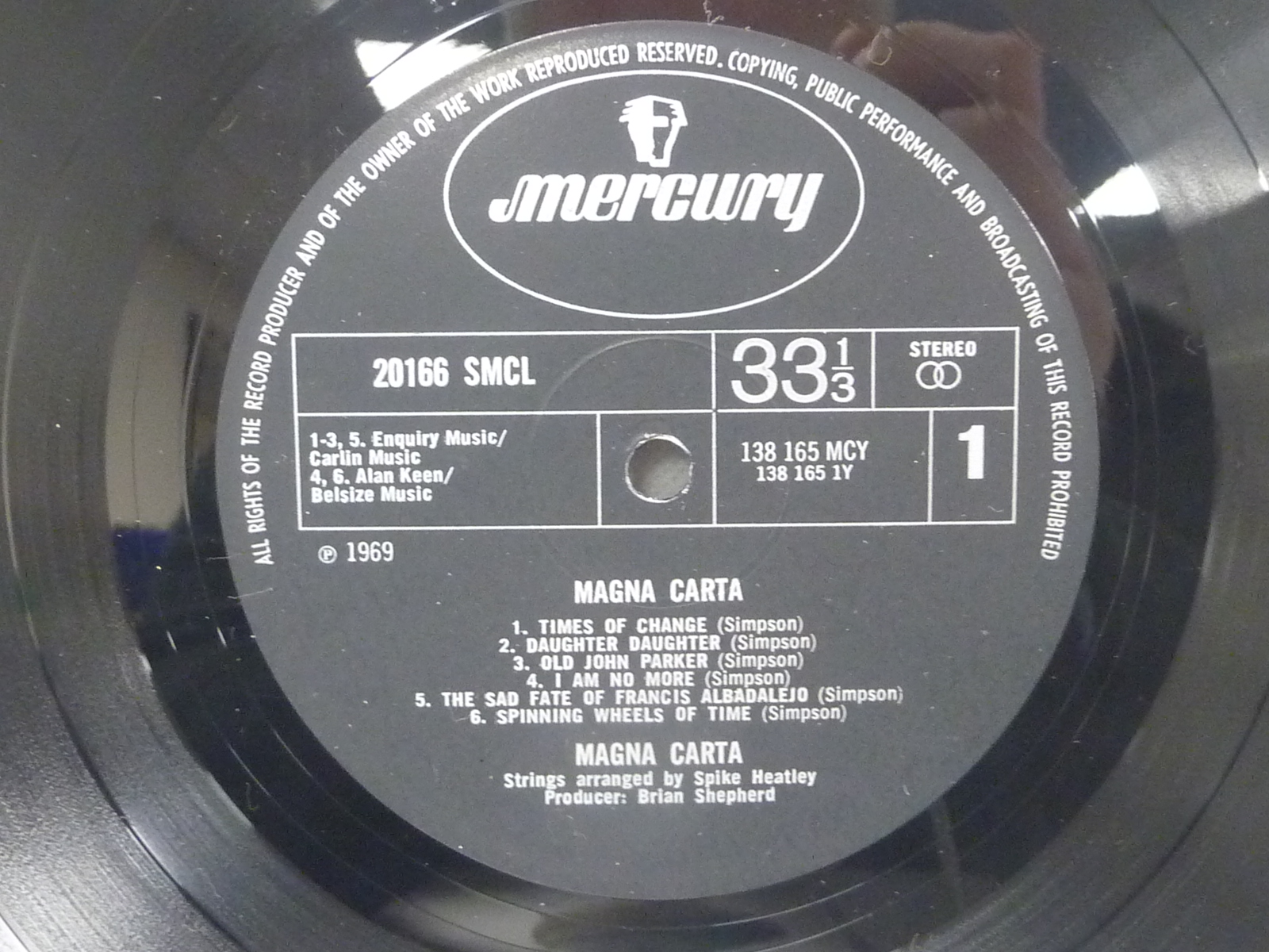 Magna Carta - Self Titled 1969 original UK LP on Mercury. Excellent condition. - Image 3 of 3