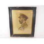 JAMES HIGGS. Portrait of George V in uniform. Watercolour. Signed and Dated 1921, lower right.