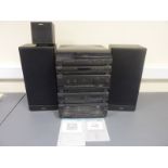 Phillips stacking stereo system including FS261 double cassette deck, CD230 CD Player,