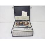 1960's BSR Spinney four track, three speed reel to reel player recorder in leatherette case.