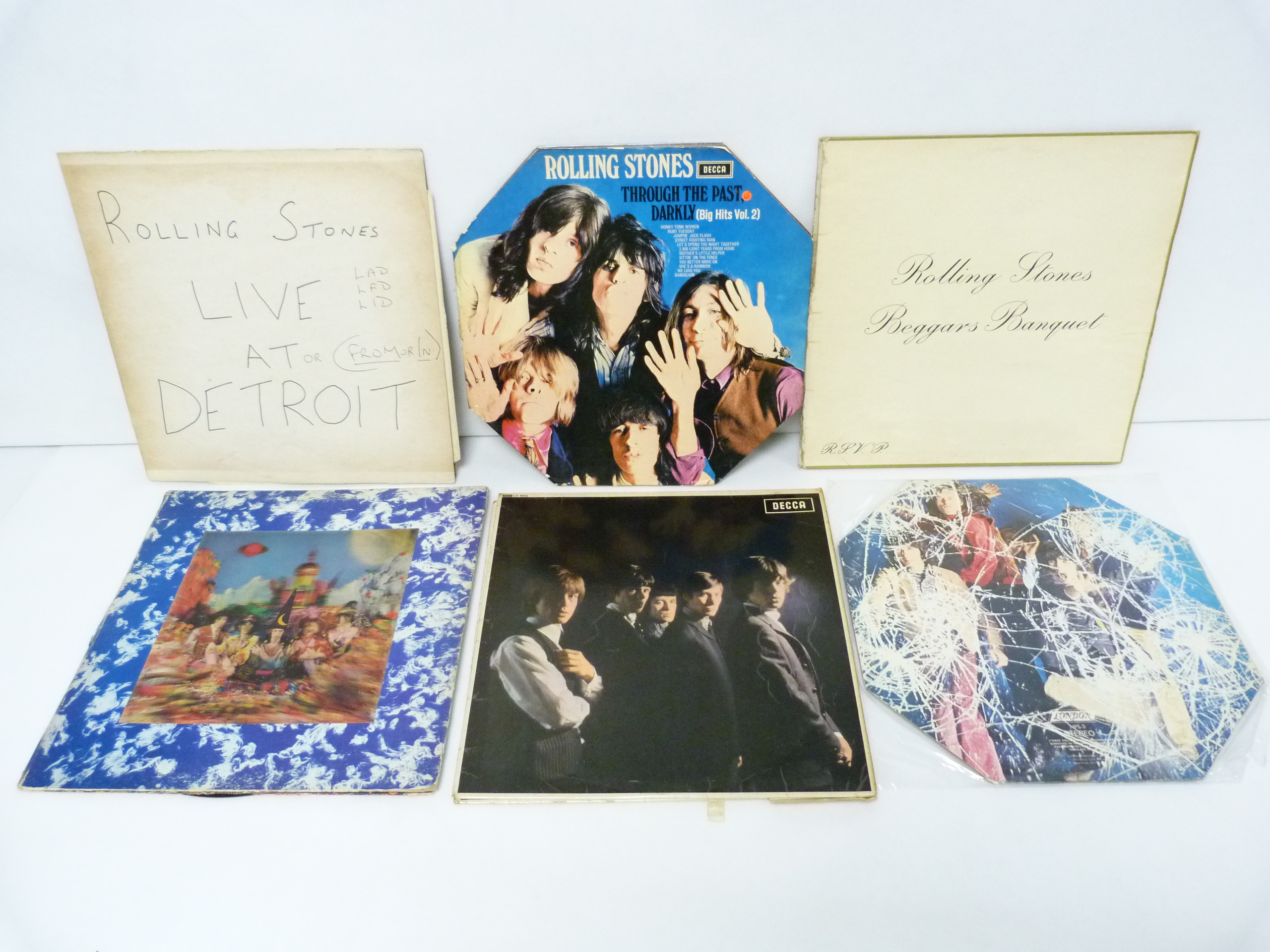 Rolling Stones LP vinyl records, original copies of Beggars Banquet,