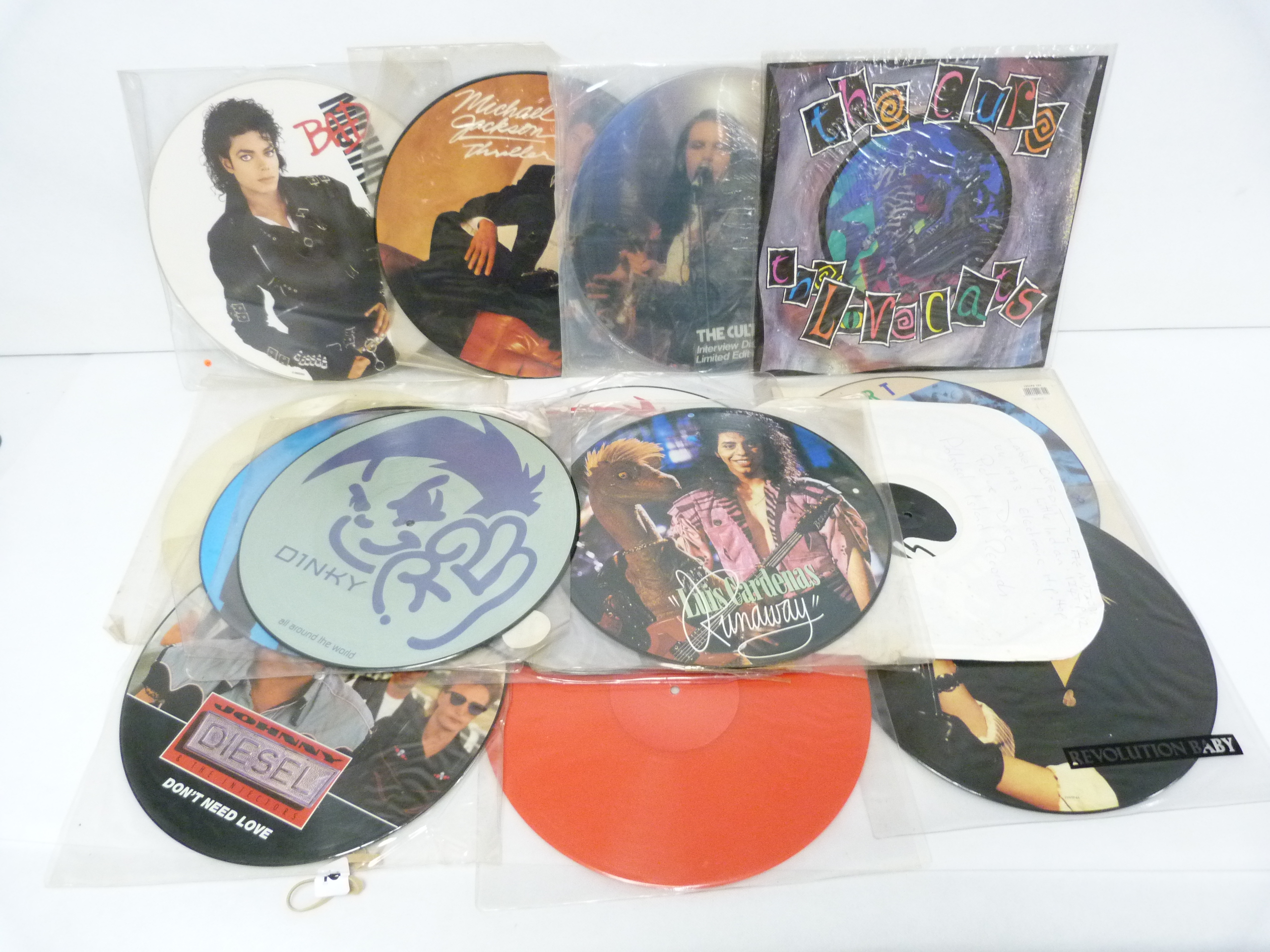 Michael Jackson picture discs BAD and Thriller and other picture discs to include Heart,