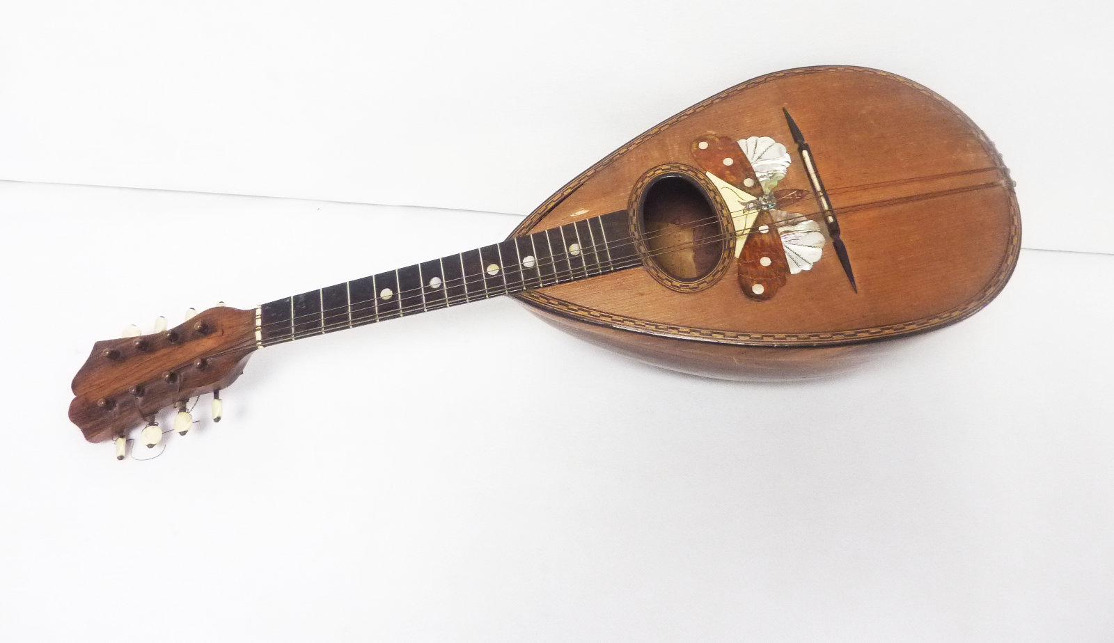 Early 20th Century Mandolin with rosewood Neapolitan bowl back.