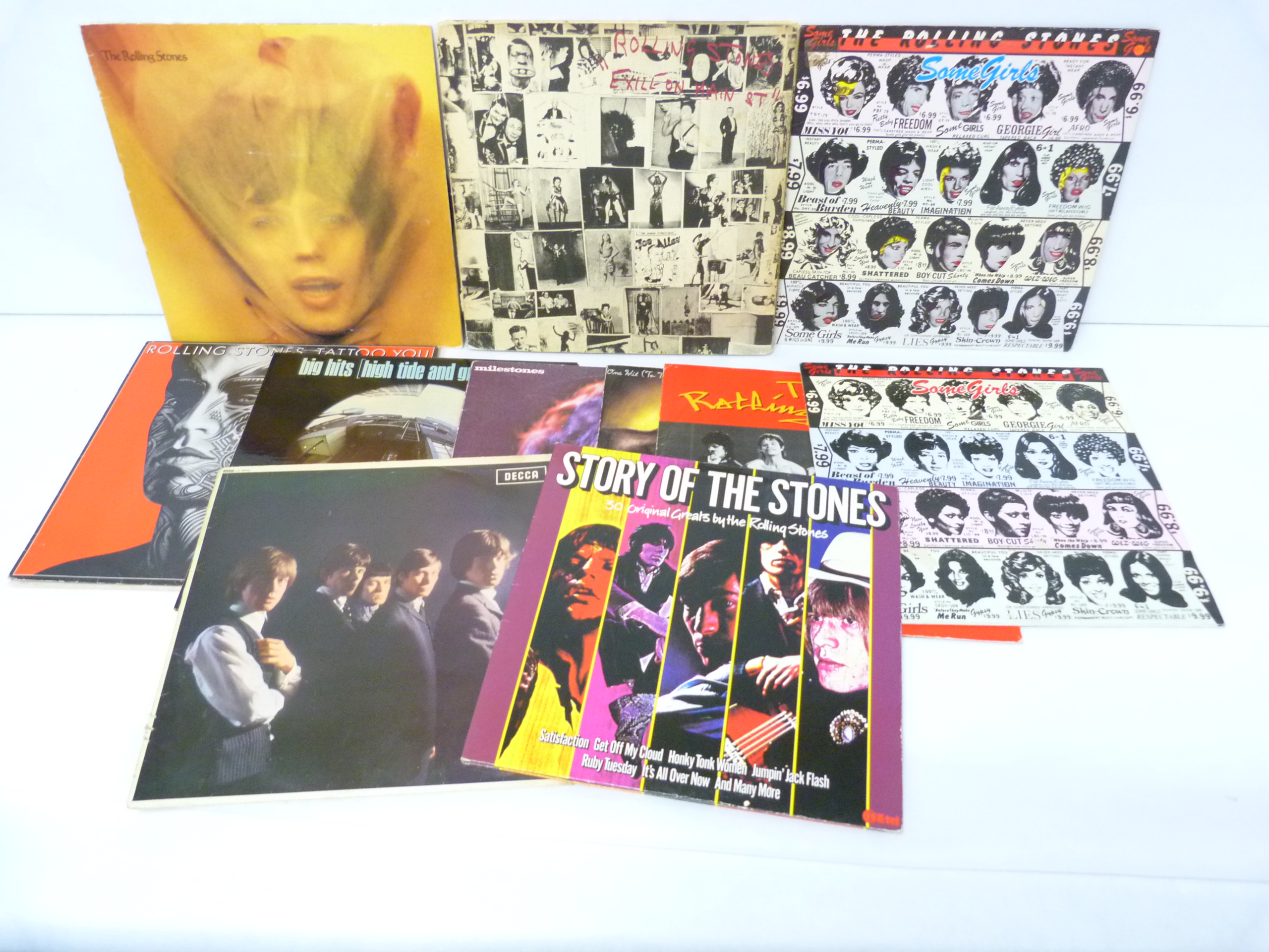 Rolling Stones LP vinyl records.