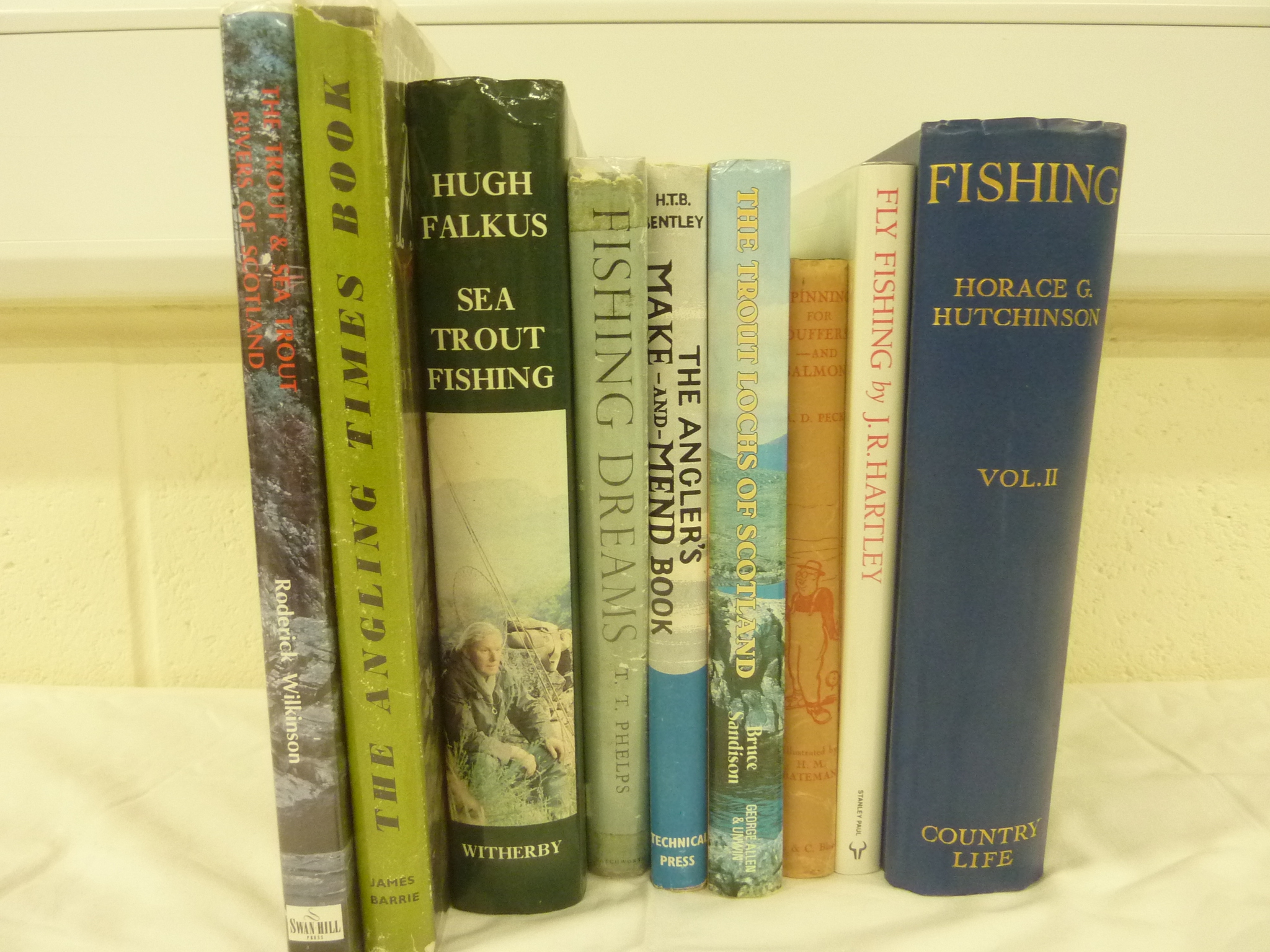 FALKUS HUGH. Sea Trout Fishing. Illus. Orig. green cloth in d.w. 1987; also 8 others re.