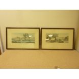 PYALL AFTER JONES. Evening-October & May, Fly-Fishing. Pair of coloured angling prints, framed.