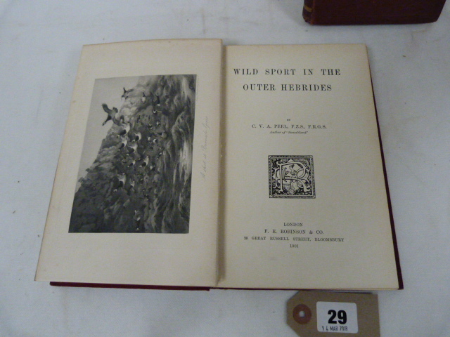 PEEL C. V. A. Wild Sports In The Outer Hebrides. Illus. Orig. dec. maroon cloth gilt. - Image 2 of 9