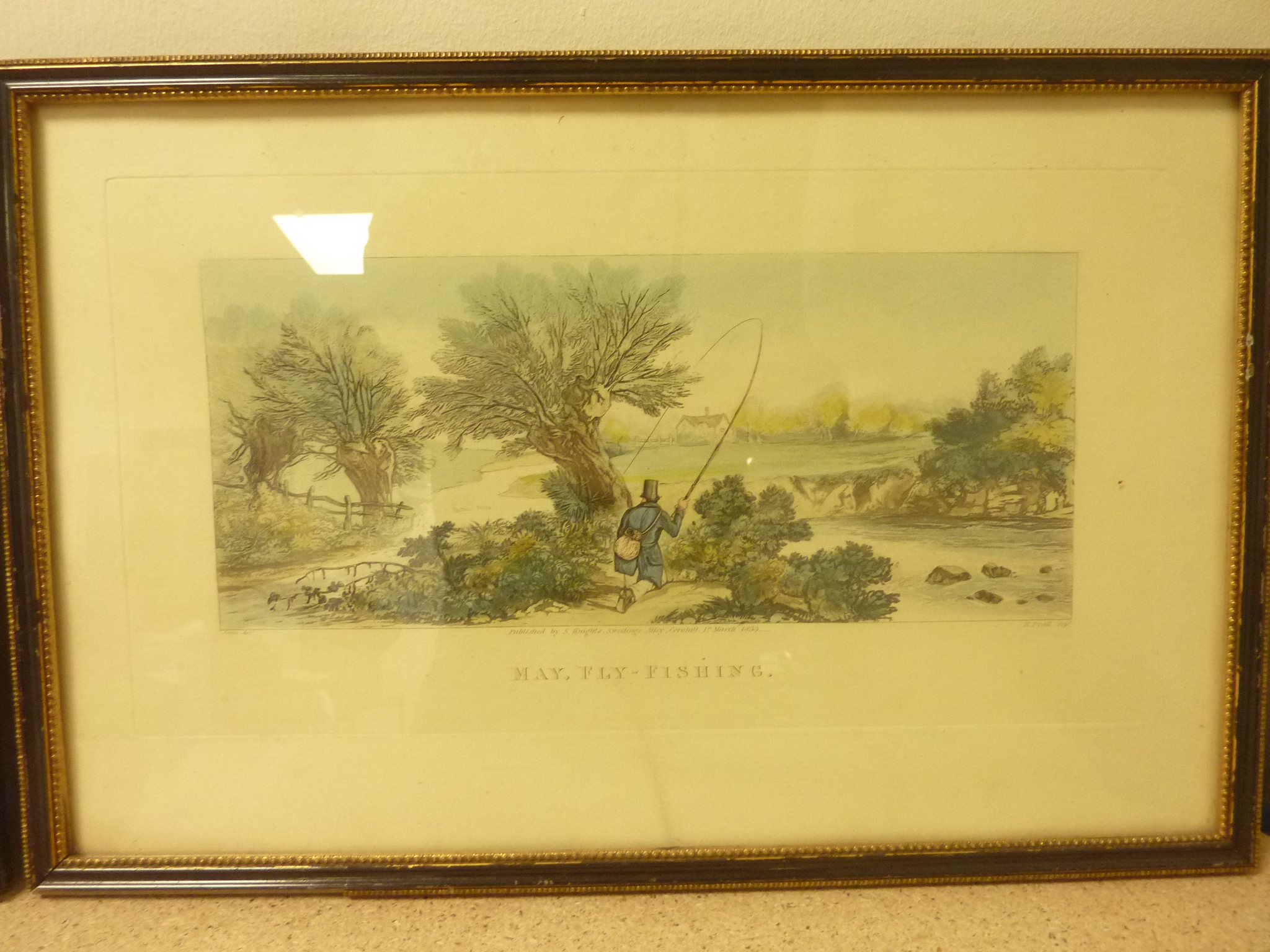 PYALL AFTER JONES. Evening-October & May, Fly-Fishing. Pair of coloured angling prints, framed. - Image 3 of 5