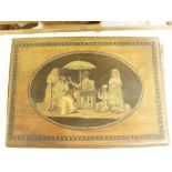 PHOTOGRAPHS. 19th cent. oblong folio photograph album with Sorrento marquetry brds., the upper brd.