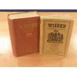 WISDEN. Cricketer's Almanack for 1945. Limp linen wrappers. Ex lib. with no.